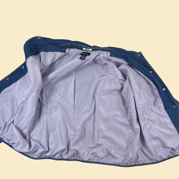 Y2K denim 1X jacket, vintage womens 2000s jean snap clasp jacket by Denim & Co - Picture 5 of 10